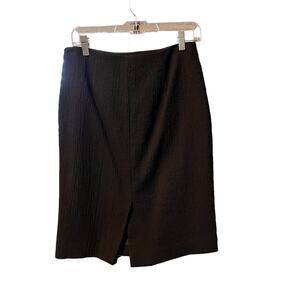 NEW! Ann Taylor Women's Black Knit Skirt with Back Pleat-Size 6